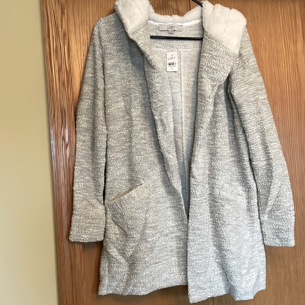 LOFT cardigan hoodie sweater w/pockets